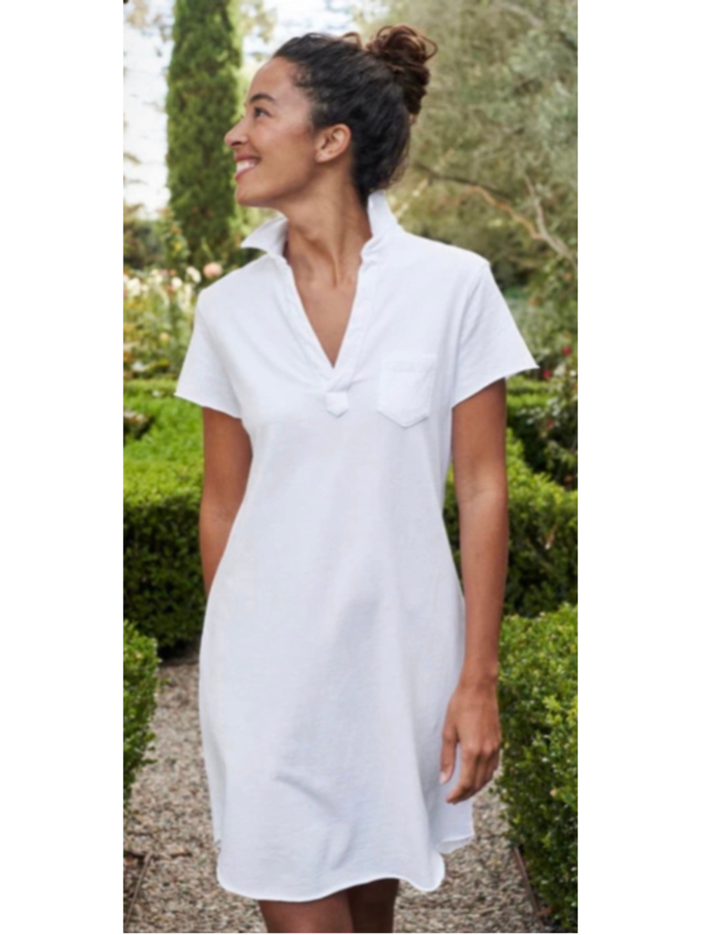 Frank & Eileen White Lauren Polo Dress L New